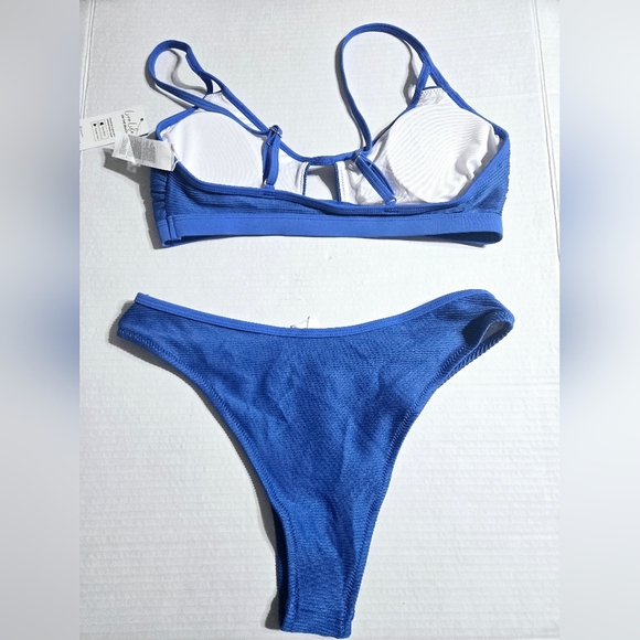 CUPSHE Bikini Set for Women Bathing Suit Mid Waist Cutout High Cut Spaghetti S - Picture 5 of 11